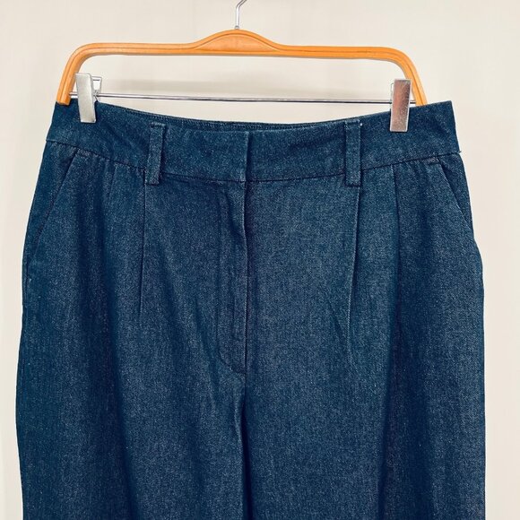 Favorite Daughter Vienna Wide Leg Pants Size 14 Dark Wash Denim High Rise Cotton - Picture 3 of 13